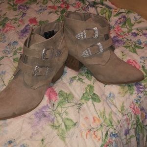 Tan ankle booties